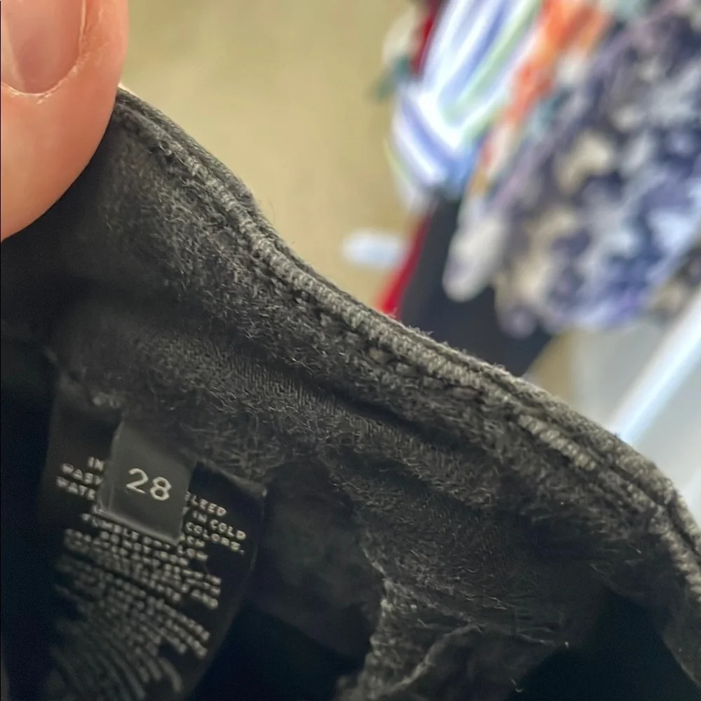 J Brand Nashville Button Skirt Skinny Jeans Black Ankle Cropped Stretch Denim 28